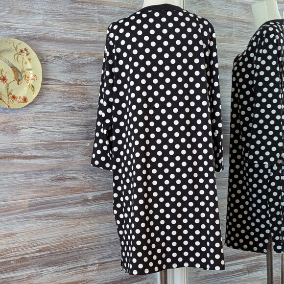 Lands' End Quick Dry Swim Cover-up Dress Black with White Polka Dots L Large - Picture 6 of 13